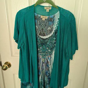 Two Piece Tunic and Cardigan Set